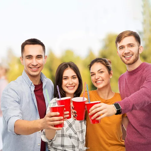 Vista 6 de Jovitec 50 popotes de plástico reutilizables con cepillo, popotes de plástico duro de 11 pulgadas de largo, aptos para lavavajillas, 10