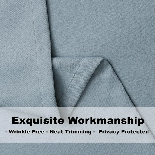 Vista 4 de Flyfun - Cortinas opacas con ojales para dormitorio y sala de estar, juego de 2 paneles, con aislamiento térmico, cortinas de oscurecimiento