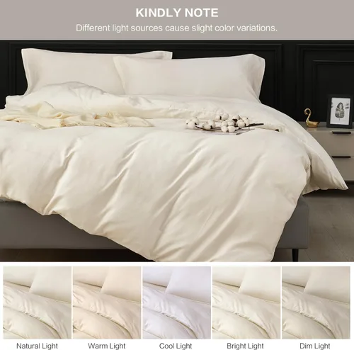 Vista 501 de SAPHREAS Juego de funda de edredón de algodón, tamaño King, a cuadros color gris oscuro y gris, geométrico, 3 piezas, 1 funda de edredón y 2 fundas