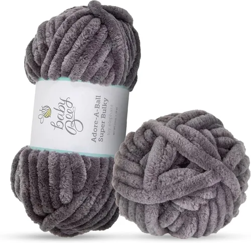 Vista 8 de Baby Bee - Hilo súper voluminoso para ganchillo y tejer, madeja de hilo suave, 38 yardas de hilo 100% poliéster para tejer a ganchillo mantas