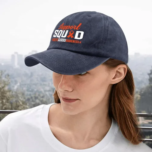 Vista 5 de Support Squads Multiplees Sclerosaes Awareness Golf Hat Mama Hat Cyan Blue Gifts for Daughter Sun Cap