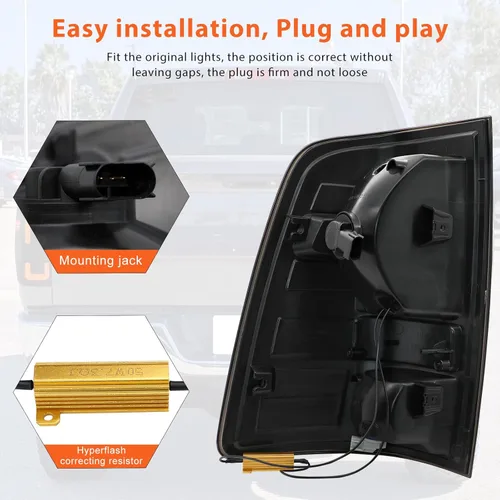 Vista 4 de Conjunto de luz trasera LED compatible con Dodge RAM 1500 2009 2010 2012 2013 2014 2015 2016 2017 2018 Dodge RAM 1500, 2010-2018 Ram 2500/3500