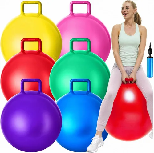 Vista 13 de Lewtemi 6 Pcs Hopper Ball with Handle, 32 Inch, Blue Color Color azul
