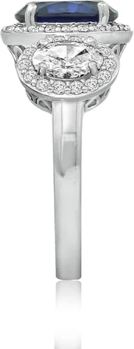 Vista 3 de Plata de Ley Circonita de Swarovski, platino-bañado-plata, 6, Azul zafiro, R2003911_120_060