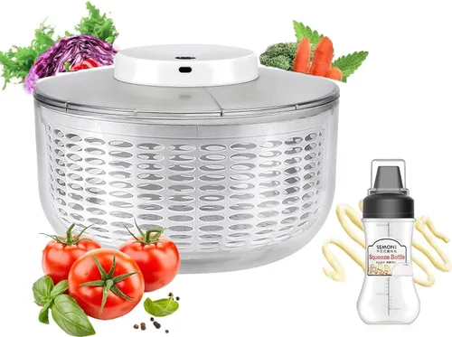 Molinillo eléctrico de ensalada, 6 L, secadora de verduras de ensalada de gran capacidad, lavadora de ensalada de frutas, secadora para el hogar,