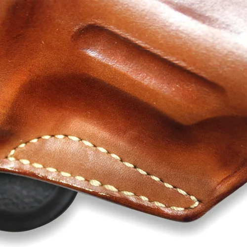 Vista 7 de Funda de cuero prémium para revólver OWB con correa de retención, se adapta a Taurus Judge (hasta 3 pulgadas de cilindro) 4510 con marco de acero