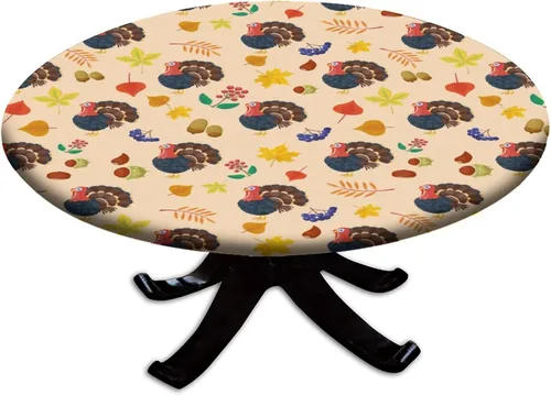 Vista 10 de Mantel redondo ajustable con hojas de arce otoñal, borde elástico, para exteriores e interiores, picnic, patio, decoración de fiesta de cabaña, se