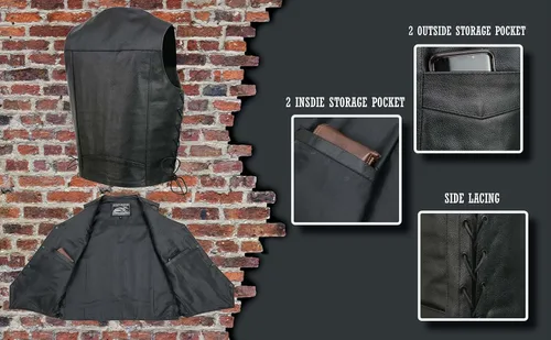 Vista 4 de Chaleco de cuero para hombre "Promo, con encaje lateral