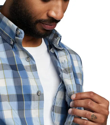 Vista 3 de Eddie Bauer Camisa Voyager Flex de manga corta para hombre