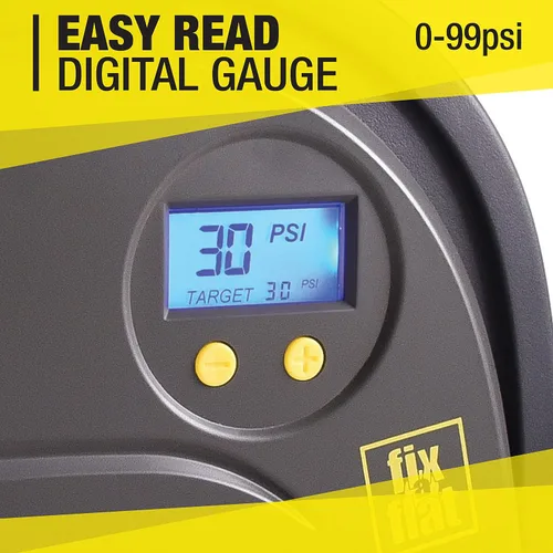 Vista 7 de Fix-a-Flat Inflador de neumáticos S40074, compresor de aire portátil para automóvil, apagado automático Inflate Right, con pantalla digital de 99