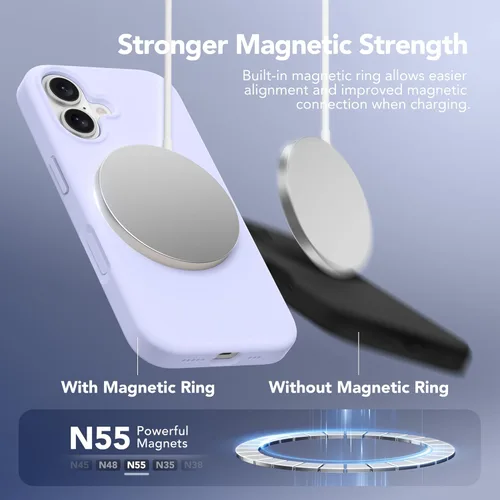 Vista 1223 de GONEZ Funda magnética para iPhone 14, compatible con Magsafe, con protector de pantalla + protector de cámara, forro de microfibra antiarañazos