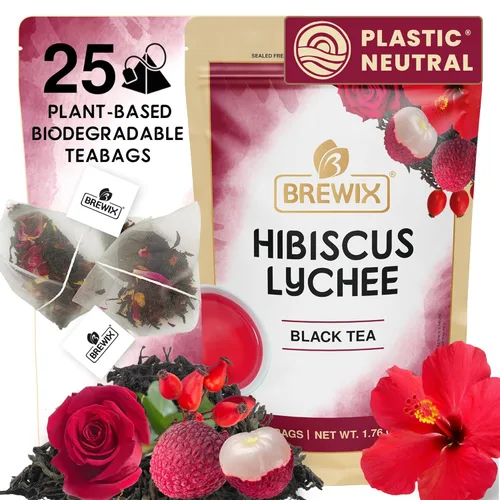 Vista 18 de BREWIX Caja de regalo de muestra de té surtido premium (15 bolsas de té envueltas individualmente en pirámides) Té de hierbas, té negro, té verde