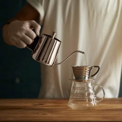 Vista 8 de GWHOLE Pequeño hervidor de café con cuello de cisne para verter sobre el cuello de cisne, tetera larga y estrecha para la parte superior