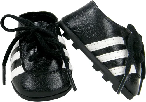 Sophia's Zapatos clásicos de cuero sintético con detalles de rayas blancas y cordones realistas para muñecas de 18 pulgadas, color fucsia