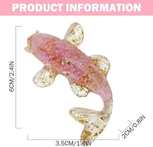 Vista 6 de Koi Fish Crystal Figurine, Small Glass Fish Ornament for Home Desk Decor and Lucky Wealth Attraction