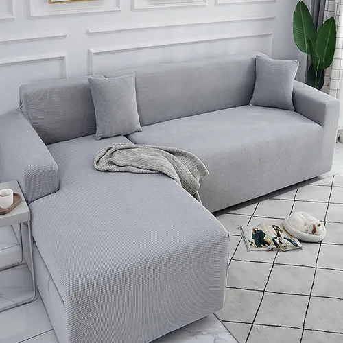 Vista 10 de Funda para sofá modular, funda elástica para sofá, protector universal de muebles, en forma de L, antideslizante, de elastano, para mascotas, gatos