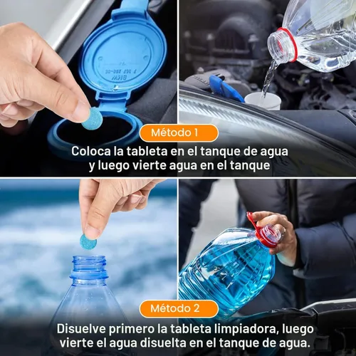 Vista 6 de Sukh Pastillas Limpiadoras de Parabrisas de Automóvil - Pastillas de Líquido Limpiaparabrisas Concentrado Limpiador de Vidrio Líquido