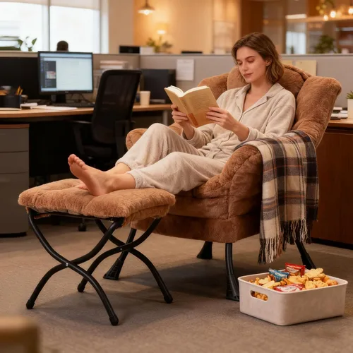 Vista 186 de Welnow Silla Lazy con otomana, moderna silla de descanso con reposabrazos y un bolsillo lateral, sillón para sofá de ocio, sillón de lectura