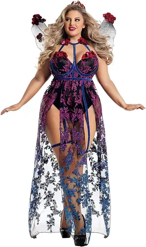 Party King Disfraz de reina de hadas oscuras para mujer, talla grande, disfraz de tamaño adulto