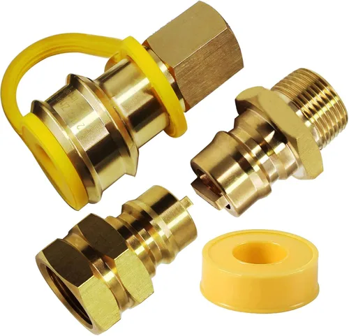 Vista 7 de MENSI Adaptador de codo de enchufe de conexión rápida de manguera natural NPT X 3/4 de 3/4 pulgadas para generador de combustible doble, regulador