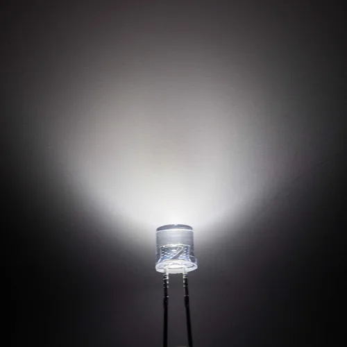 Vista 2 de Chanzon 100 unids 0.197 in blanco plano superior LED diodo luces (lente transparente transparente) lámparas de bombilla de iluminación electrónica