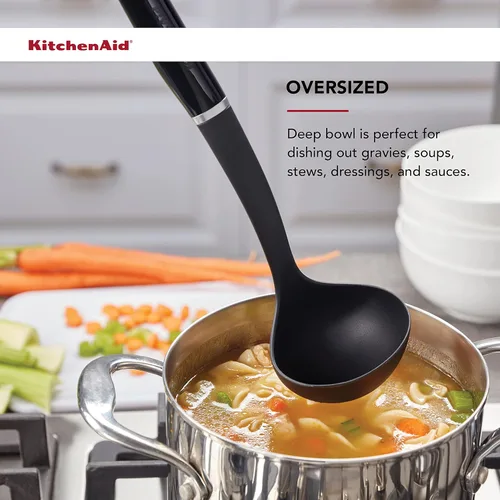 Vista 4 de KitchenAid - Cucharón de sopa clásico, tamaño único, negro 2 (paquete de 12)