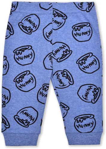 Vista 2 de Disney Baby Boy Winnie the Pooh Long Sleeve Grey Bodysuit Blue Bib and Baby Pants Set