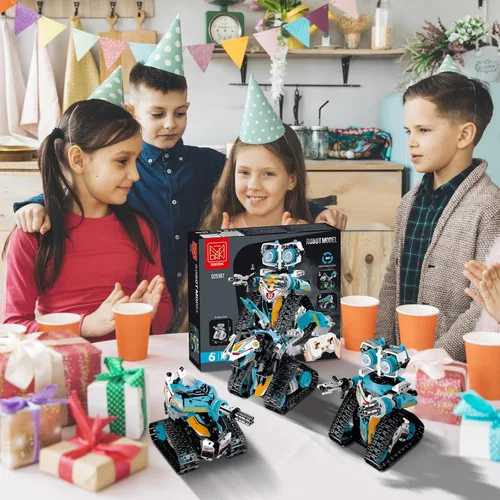 Vista 7 de HuiNiu Juguetes robots STEM, robótica para niños de 8 a 12 años, kits de construcción de robot 3 en 1 para niños, control remoto y aplicación, kit