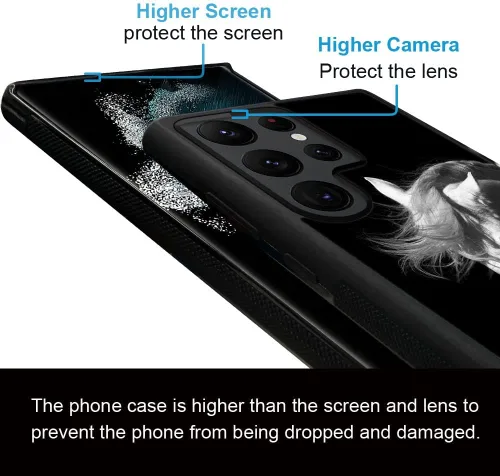 Vista 4 de DAIZAG Funda compatible con Samsung Galaxy S23 Ultra, caballo blanco para hombre y mujer, protección completa, a prueba de golpes, antiarañazos