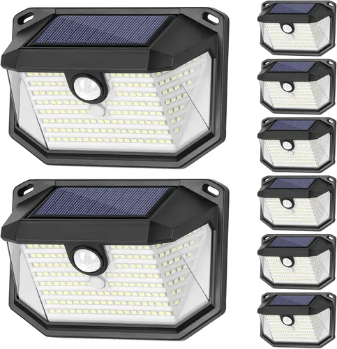 Vista 10 de Luces solares para exteriores, paquete de 2, súper brillantes, 178 LED, luz de pared con sensor de movimiento, ángulo amplio de 270° y 3 modos, luz