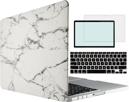 Vista 38 de Funda compatible con MacBook Pro de 13 pulgadas con CD-ROM modelo A1278 versión 2008-2012, carcasa rígida 4 en 1 de plástico a presión con protector