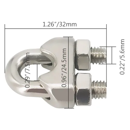 Vista 2 de Juego de accesorios de cuerda de alambre 304 de acero inoxidable M6, abrazaderas de cable de acero inoxidable y lazo de prensado de aluminio