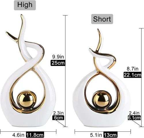 Vista 6 de suruim Decoración para el hogar, arte abstracto moderno, estatua de cerámica, decoración de mesa de comedor, centro de oficina, sala de estar