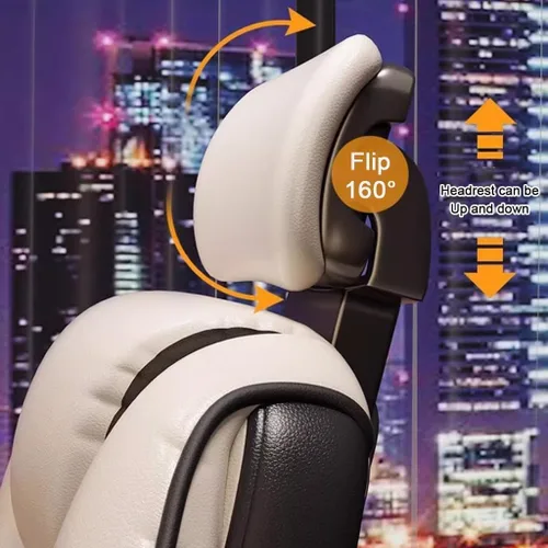 Vista 4 de Ergonomic Executive Office Chair with Footrest – Adjustable Height & Reclining PU Leather Desk Chair for Home Office, Computer Work