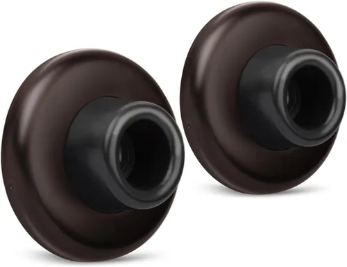 Vista 17 de Tope de Puerta de Pared Cóncavo Negro – Cubierta de Acero Inoxidable de 2-1/2" de Diámetro Exterior con Tope de Goma Negro de 1-1/8" – Fácil