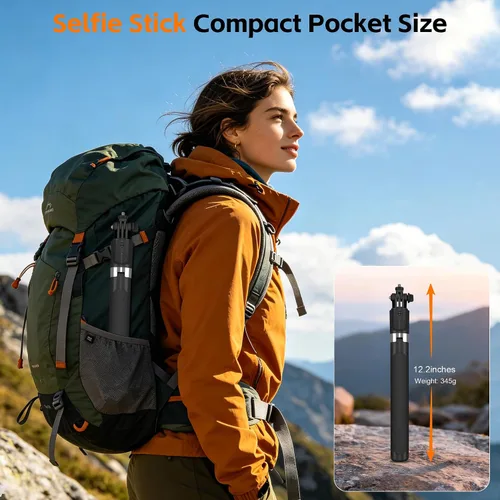 Vista 12 de Trípode de teléfono de 71 pulgadas y palo selfie con control remoto, soporte extensible para teléfono celular para iPhone y Android, 5.9 pies
