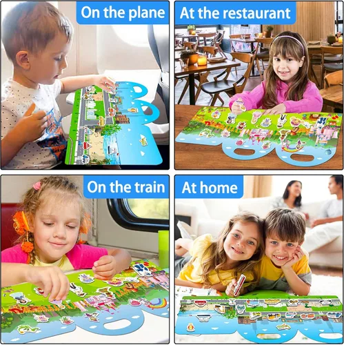 Vista 4 de iGetooy Libros de calcomanías reutilizables para niños pequeños de 1 a 3 años, calcomanías para niños de 2 a 4 años, calcomanías de princesa