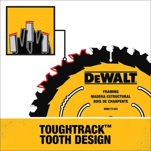 Vista 2 de DEWALT DWA1612CMB Hoja de sierra circular de 6-1 / 2 pulgadas, 18/24 dientes, combinada, paquete de 1 (el paquete puede variar)