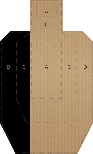 Vista 21 de Objetivos oficiales de cartón USPSA/IPSC, objetivo de torso para competición, objetivo de tiro de silueta, objetivos de cartón. Fabricado en EE. UU