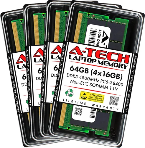 Vista 31 de A-Tech 8GB DDR5 4800MHz PC5-38400 CL40 SODIMM 1.1V Memoria RAM de 1.1V sin ECC sin búfer SO-DIMM de 262 pines para actualización de memoria