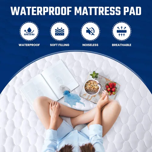 Vista 5 de Utopia Bedding Paquete de 2 protectores de colchón impermeables, protector de colchón King, funda acolchada sin ruido con bolsillo profundo que se