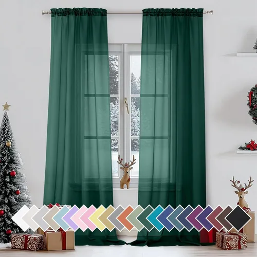Vista 65 de Aiyufeng 2 paneles de cenefa transparente negra de 14 pulgadas de largo, cortinas cortas para dormitorio, cortinas de cocina para ventana pequeña