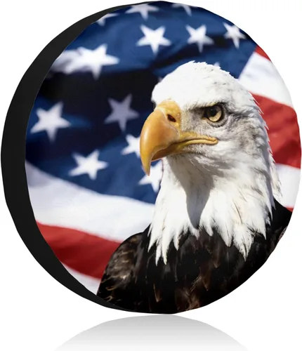 Vista 13 de Cubierta de neumático de bandera americana «I Go Where I'm Towed» impermeable a prueba de polvo universal de 14 pulgadas para rueda de repuesto