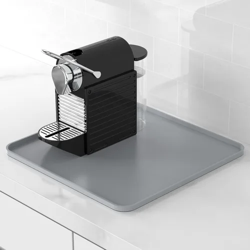 Vista 11 de Garolue Tapete de silicona para café, 16 x 16 pulgadas, impermeable, tapete de bar resistente al calor para accesorios de estación de máquina