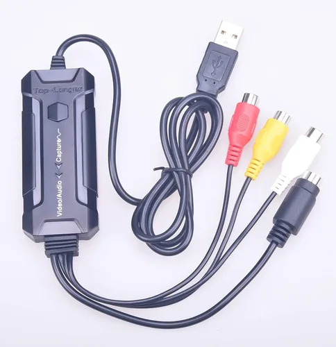 Tarjeta de captura de video USB 2.0, convertidor VHS a digital, grabber de audio y video para Windows10/11, Mac, digitalizar cintas VHS, Hi8, VCR,