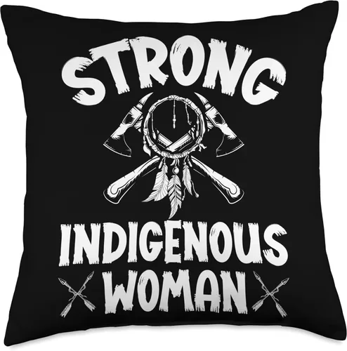 Pride Nativ American Indigenous Fearless Strong Indigenous Woman Native American Throw Pillow, 18x18, Multicolor