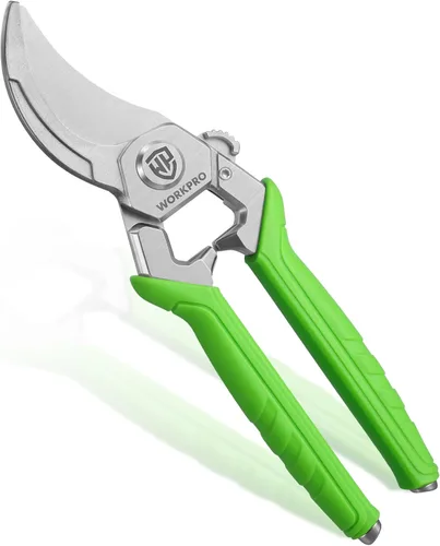 WORKPRO 8.5" Bypass Pruning Shears, Professional Garden Shears with Forged Stainless Steel Blades, 3/4" Cut Capacity, Spring-Loaded, Safety Lock,