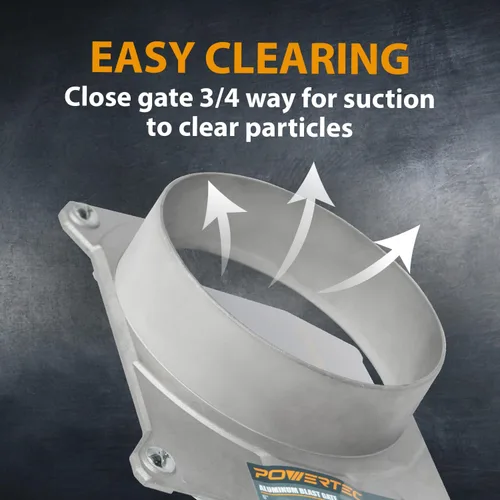 Vista 9 de POWERTEC 70326-P2 - Puerta explosiva de 4 pulgadas, con antiobstrucción y sello de fugas de aire para recolección de polvo, paquete de 2