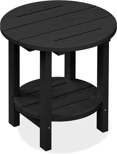 Vista 17 de SERWALL Mesa plegable portátil Adirondack para exteriores, material de HDPE, no requiere montaje, resistente a la intemperie, capacidad de 110