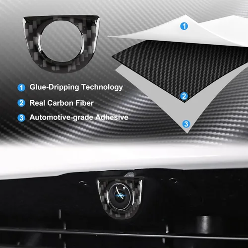 Vista 5 de frani Juego de 3 fundas de cámara exterior diseñadas para Tesla Model Y Juniper (estándar/Premium/Performance) 2025-2027, cubierta de protección